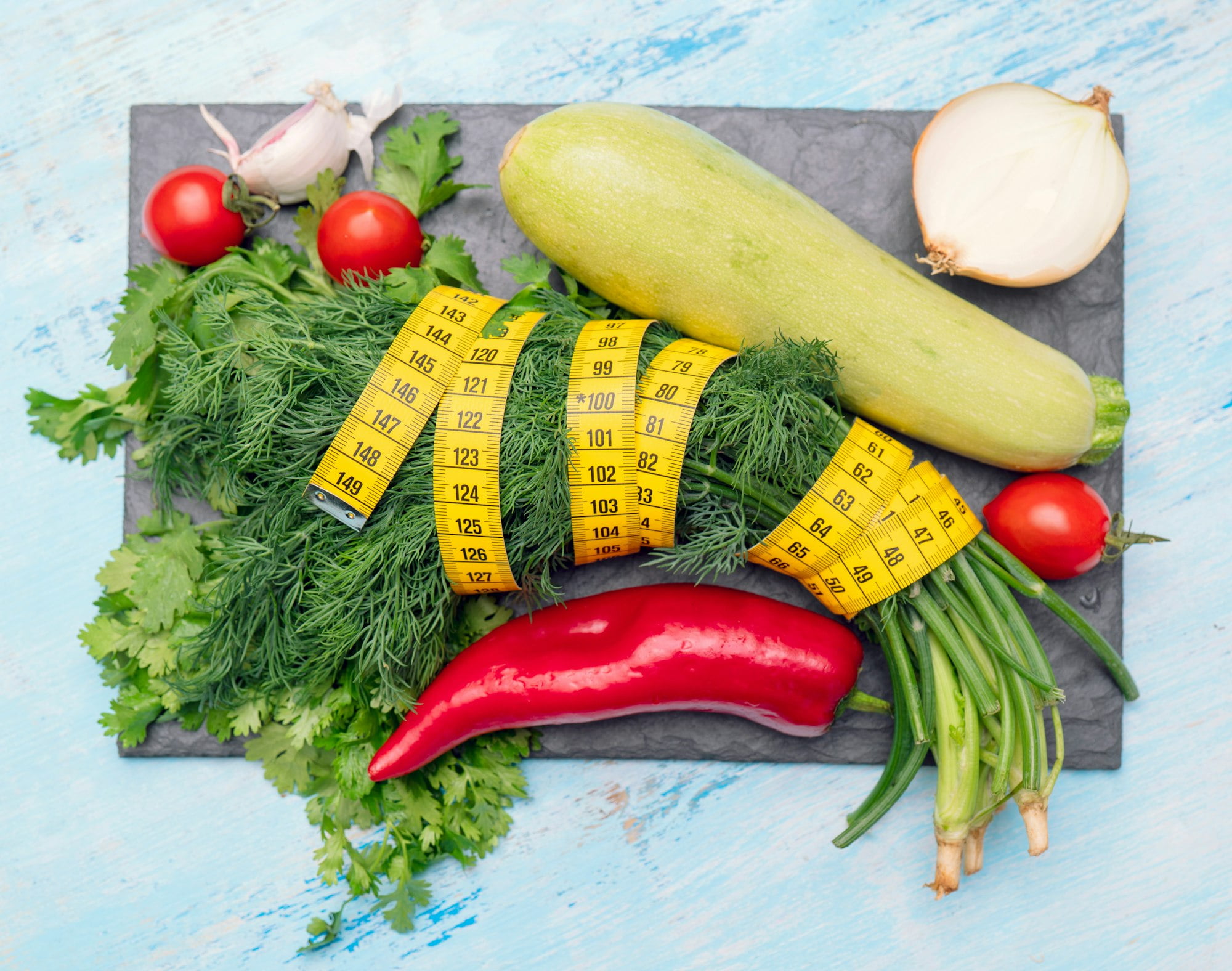 Measuring tape for measuring the circumference on vegetables